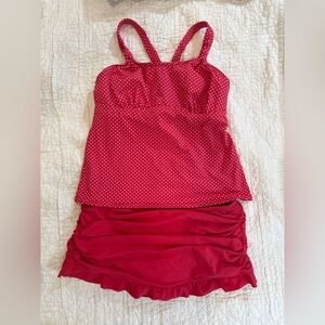 Lands' End Pink Polka Dot Tankini